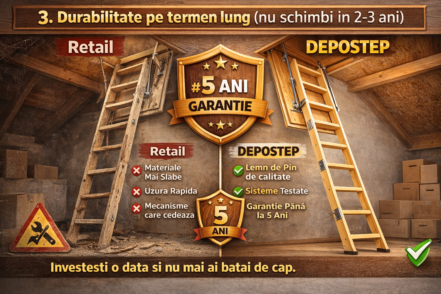 5 Motive sa iti inlocuiesti scara de pod cu DEPOSTEP