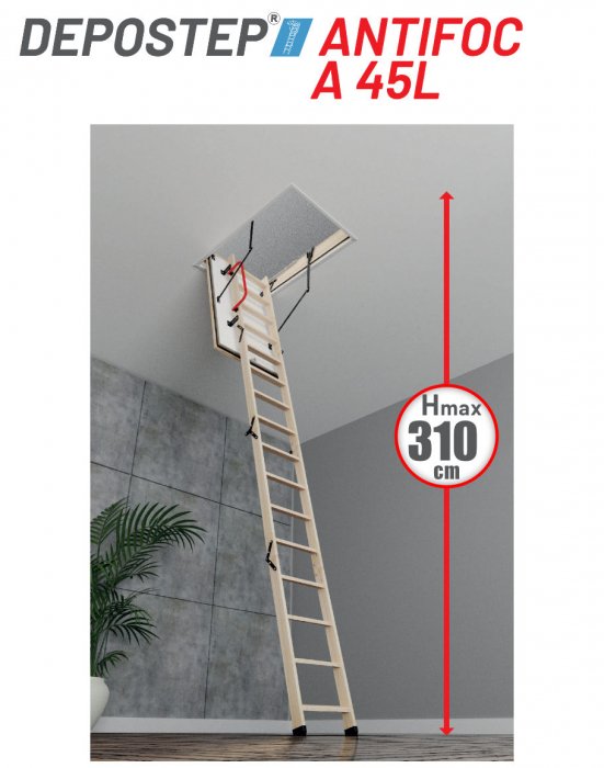 DEPOSTEP ANTIFOC A 45L H310 - scara pod din lemn, rezistenta la foc 45 de minute [2]
