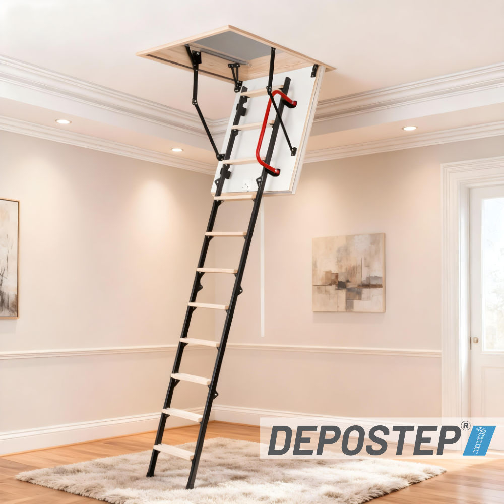 Scara Pod DEPOSTEP MINI SPECIAL MNS H 260-265 scurta, metalica cu trepte din lemn [2]