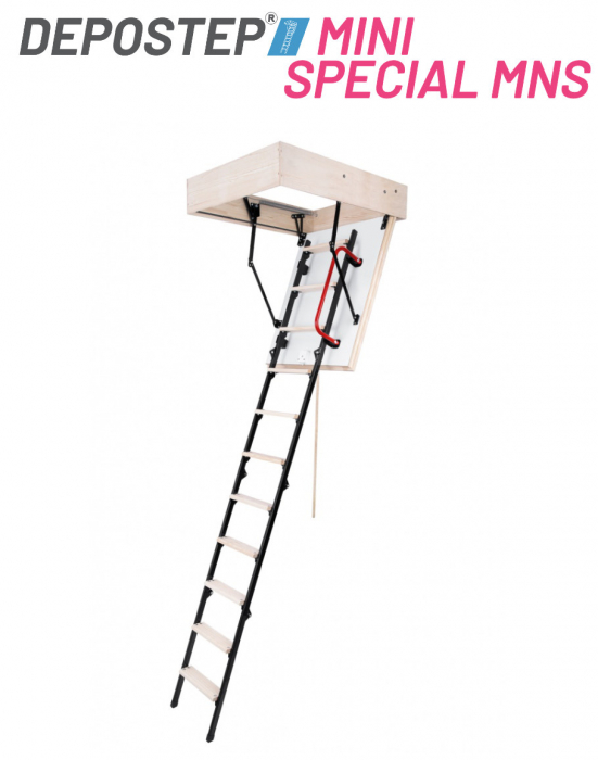 DEPOSTEP MINI SPECIAL MNS H 260-265 scara pod scurta, metalica cu trepte din lemn [3]