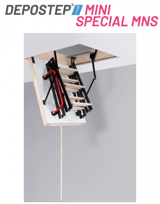 DEPOSTEP MINI SPECIAL MNS H 260-265 scara pod scurta, metalica cu trepte din lemn [4]