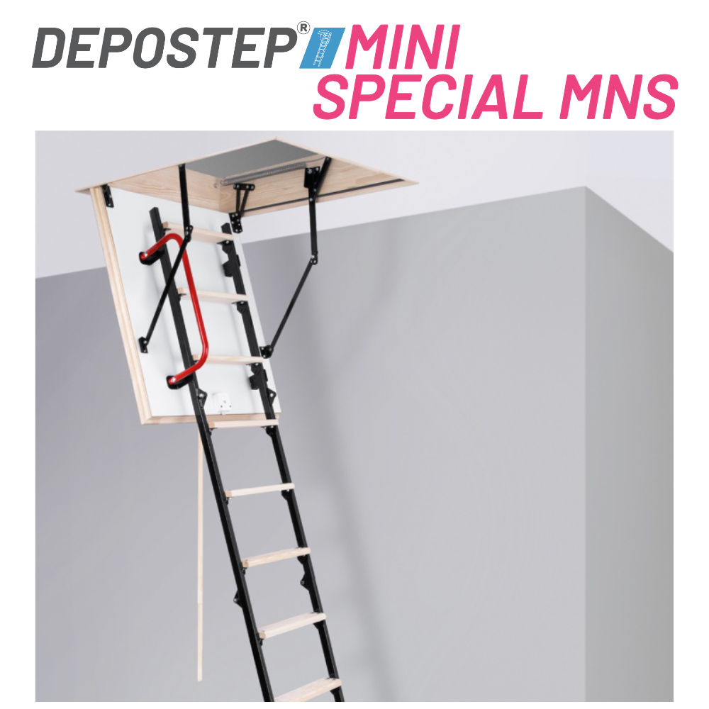 Scara Pod DEPOSTEP MINI SPECIAL MNS H 260-265 scurta, metalica cu trepte din lemn [3]