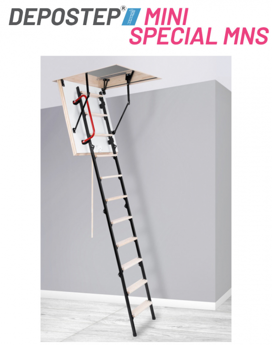 DEPOSTEP MINI SPECIAL MNS H 260-265 scara pod scurta, metalica cu trepte din lemn [5]