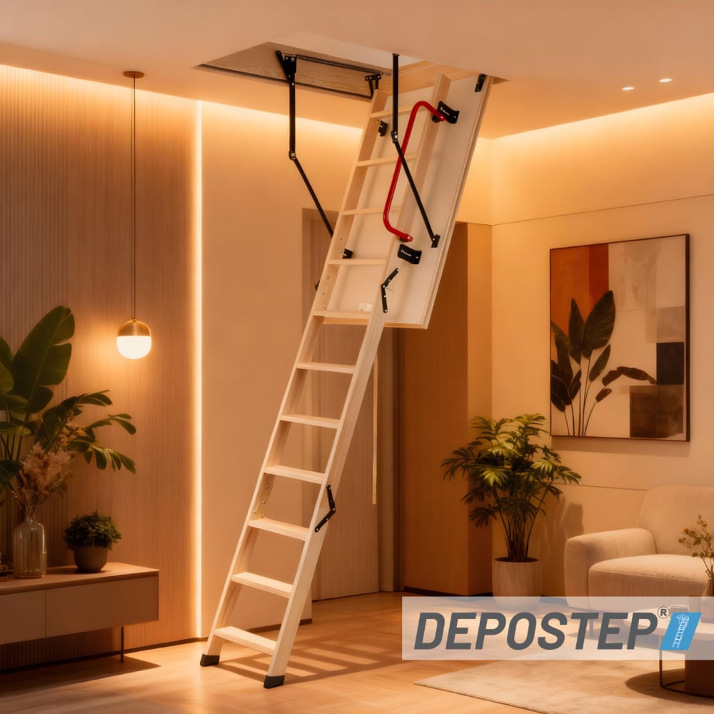 DEPOSTEP STANDARD DSK scara pod mansarda din lemn de pin [3]