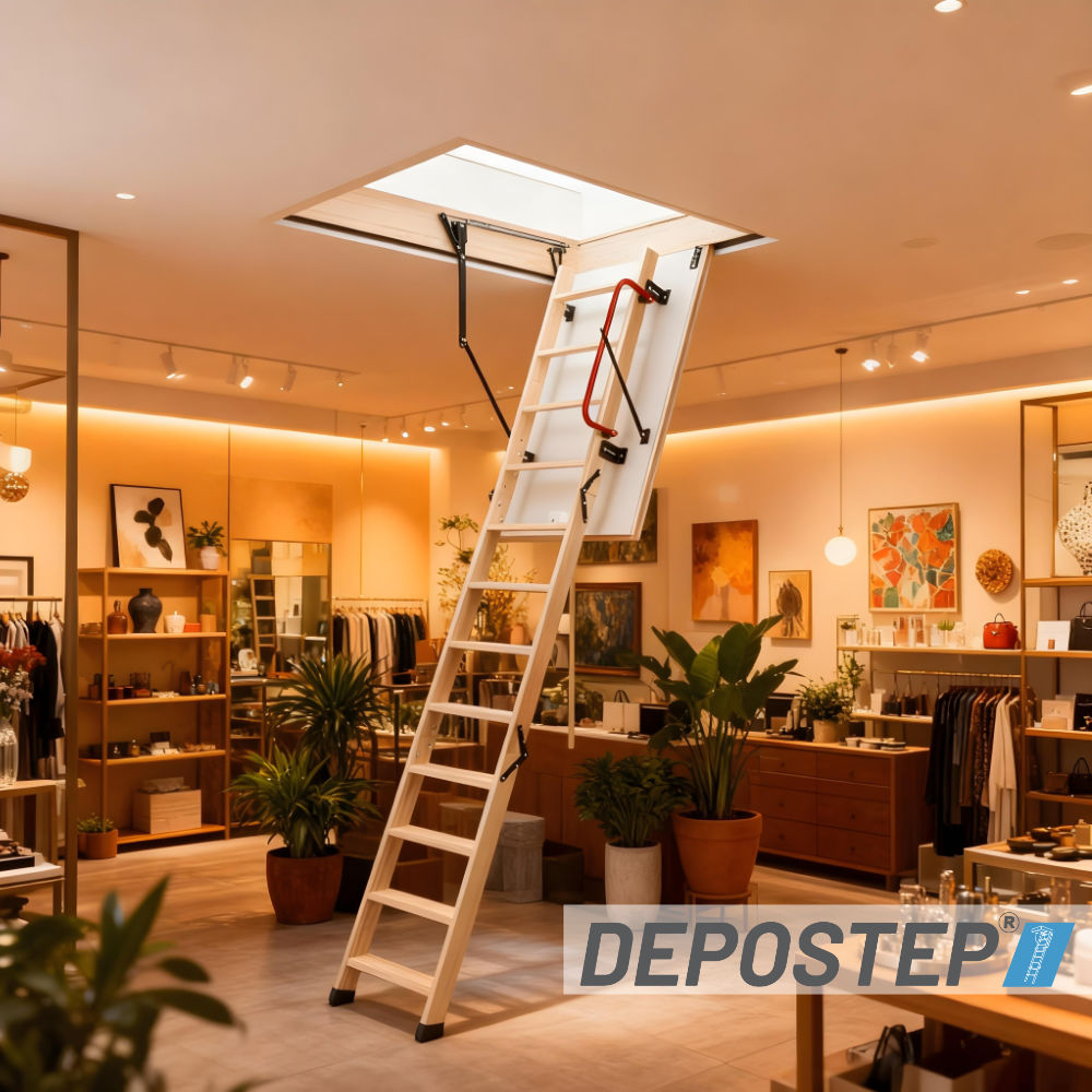 DEPOSTEP STANDARD DSK scara pod mansarda din lemn de pin [5]