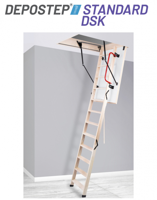 DEPOSTEP STANDARD DSK scara pod mansarda din lemn de pin [3]