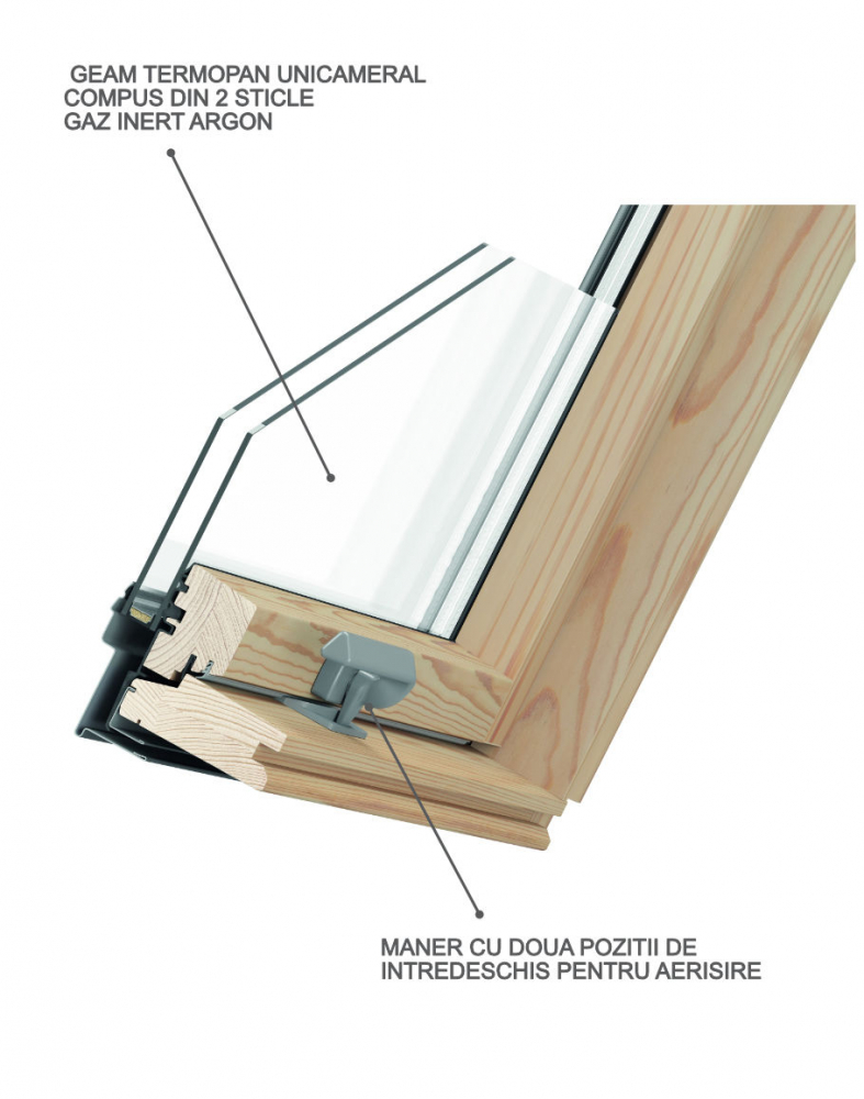 Fereastra mansarda DepoSKY DUO Glass B900 2 sticle [3]