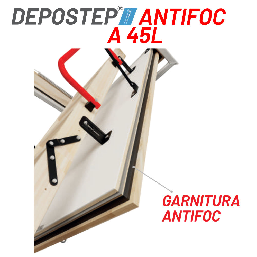 Scara Pod DEPOSTEP ANTIFOC A 45L H310 din lemn, rezistenta la foc 45 de minute [3]