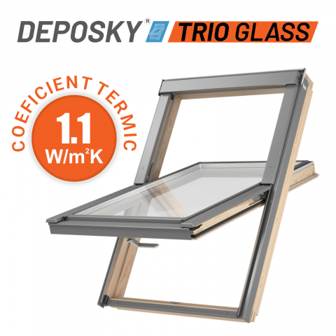 FERESTRE MANSARDA DEPOSKY - DepoSKY TRIO Glass B1500 fereastra mansarda, 3 sticle