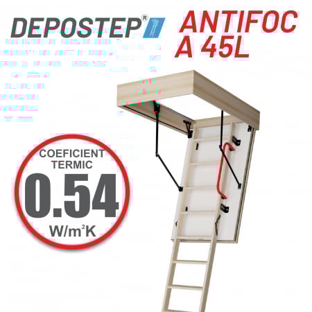 SCARI POD - DEPOSTEP ANTIFOC A 45L H310 - scara pod din lemn, rezistenta la foc 45 de minute