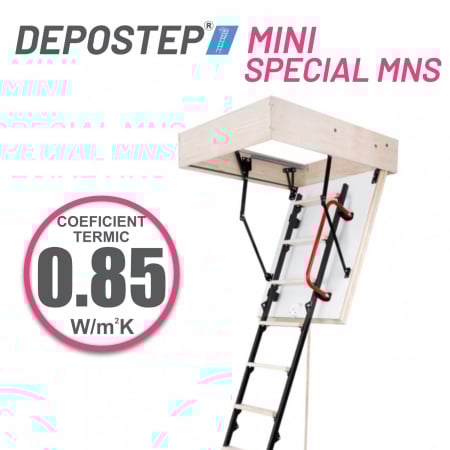 SCARI POD - DEPOSTEP MINI SPECIAL MNS H 260-265 scara pod scurta, metalica cu trepte din lemn