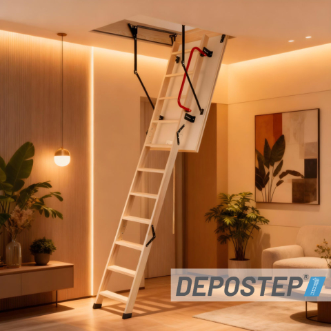 DEPOSTEP STANDARD DSK scara pod mansarda din lemn de pin [1]