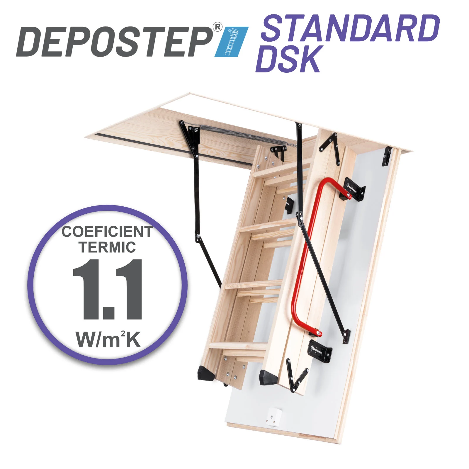 SCARI POD DIN LEMN - DEPOSTEP STANDARD DSK scara pod mansarda din lemn de pin