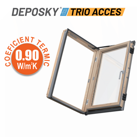 FERESTRE MANSARDA DEPOSKY - Fereastra mansarda acces acoperis DEPOSKY TRIO ACCES, 3 sticle