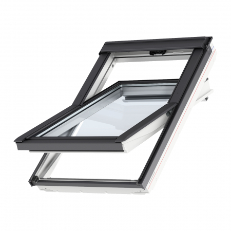 FERESTRE MANSARDA - Fereastra mansarda Velux GLU 0051 din lemn invelit in poliuretan, geam unicameral cu 2 foi de sticla, coeficient termic de 1.3 W/m2k, deschidere mediana , clapeta de aerare