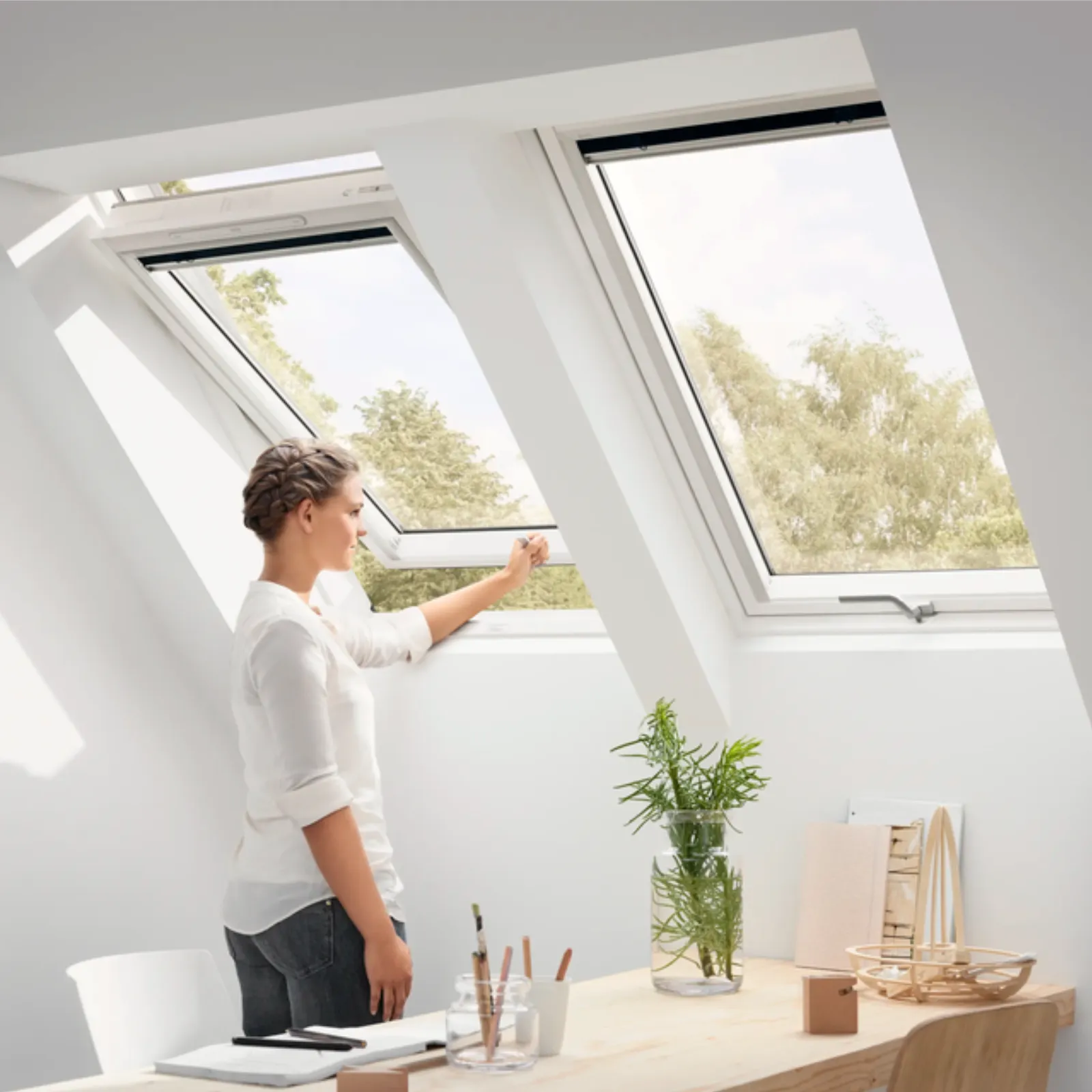 Geam mansarda Velux GLU 0051B, poliuretan, 2 sticle, maner jos [1]