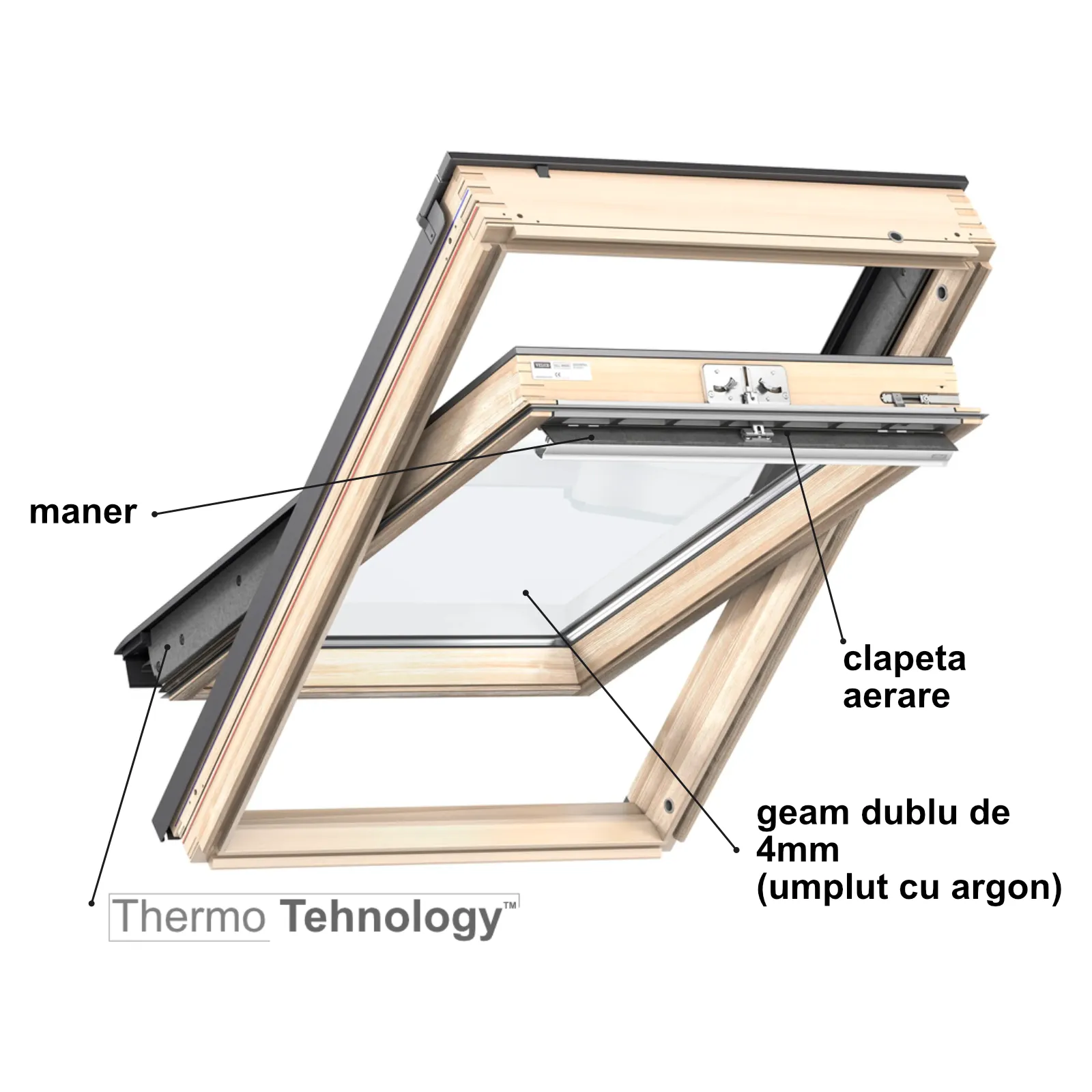 Geam mansarda lemn de pin Velux GZL1051 BASIC [2]