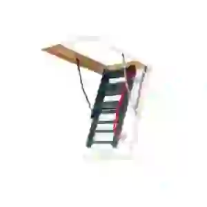 Scara acces pod, mansarda premium metalica Fakro LMP, izolatie 3 cm, 1 garnitura periferica, inaltime maxima H366, greutate maxima 200kg