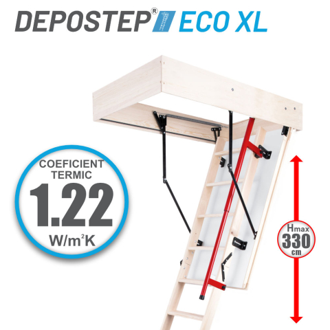 SCARI POD DIN LEMN - DEPOSTEP ECO XL scara pod pentru incaperi inalte de pana la 330cm