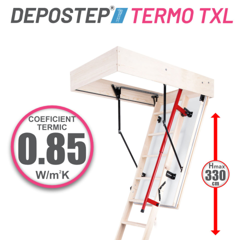 SCARI POD DIN LEMN - DEPOSTEP TERMO TXL scara pod din lemn pentru incaperi de pana la 330cm