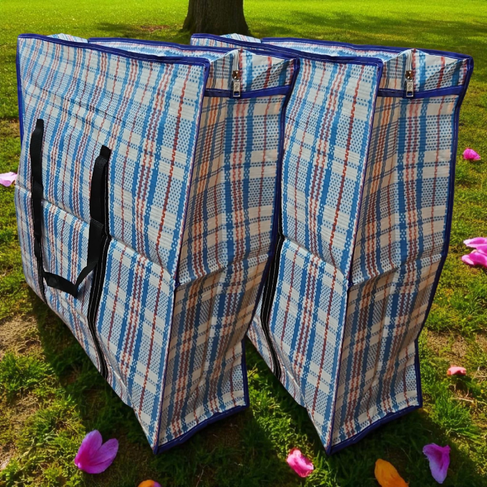 2 sacose rafie mari, cu fermoar, 60X60X20, albastru [4]