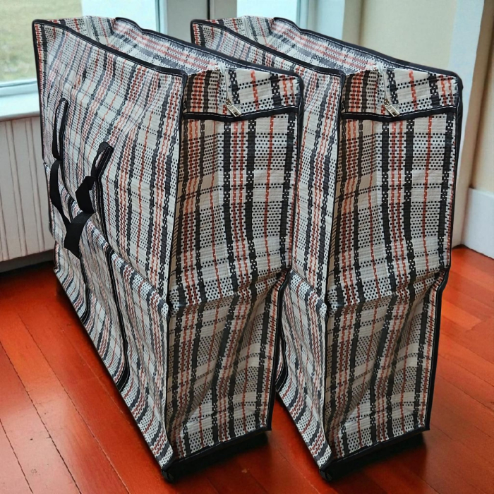 2 sacose rafie mari, cu fermoar, 60X60X20, negru [4]