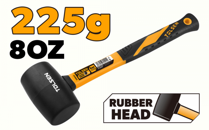 Ciocan de cauciuc 220 g, maner din fibra de sticla GRIPro [1]