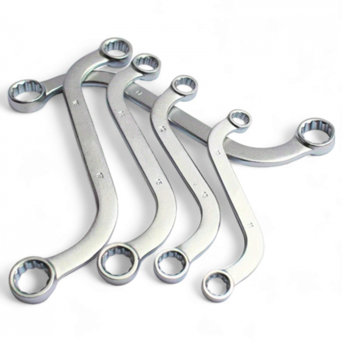 Set 5 chei inelare, curbate, 12 colturi, 10-11mm, 12-13mm,14-15mm,16-17mm,18-19mm [1]