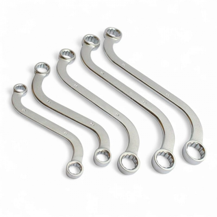 Set 5 chei inelare, curbate, 12 colturi, 10-11mm, 12-13mm,14-15mm,16-17mm,18-19mm [2]