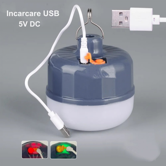 Bec LED 60W cu acumulator pentru camping [6]
