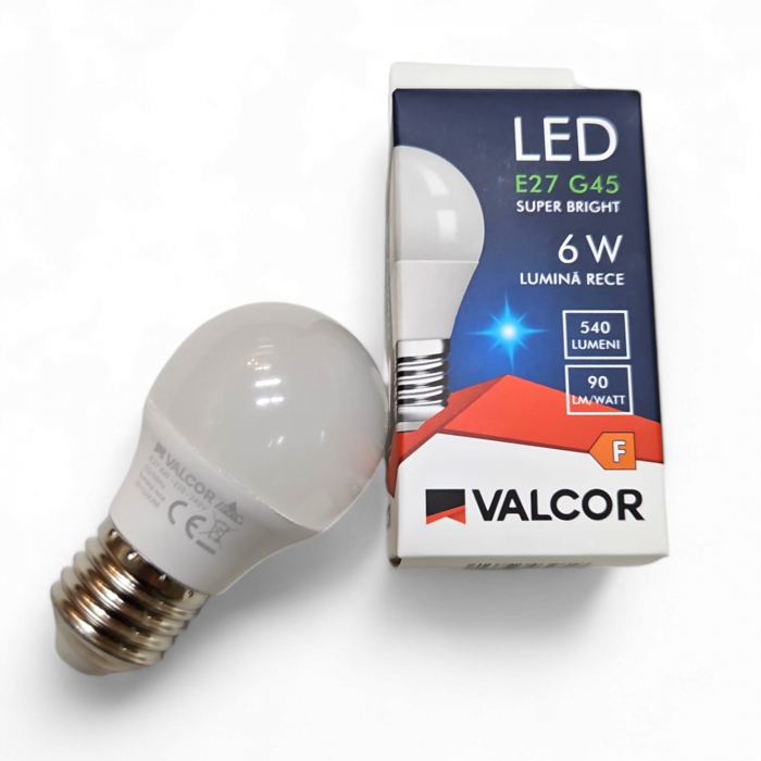 Bec LED 6W, E27, G45, lumina rece(6400K) [1]