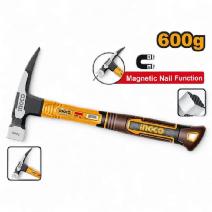 Ciocan cu 1 colt, dulgher, 600g, cu maner fibra si magnet [1]