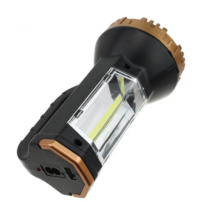 Lanterna portabila LED 5W, raza 400m, cu lumina laterala, acumulator, incarcare de la priza 220V, port USB [3]