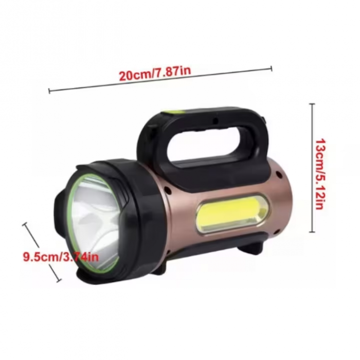 Lanterna Solara T93, 30W, LED frontal si lateral, Raza iluminare 500 m, putere 30 w, Stroboscop [3]