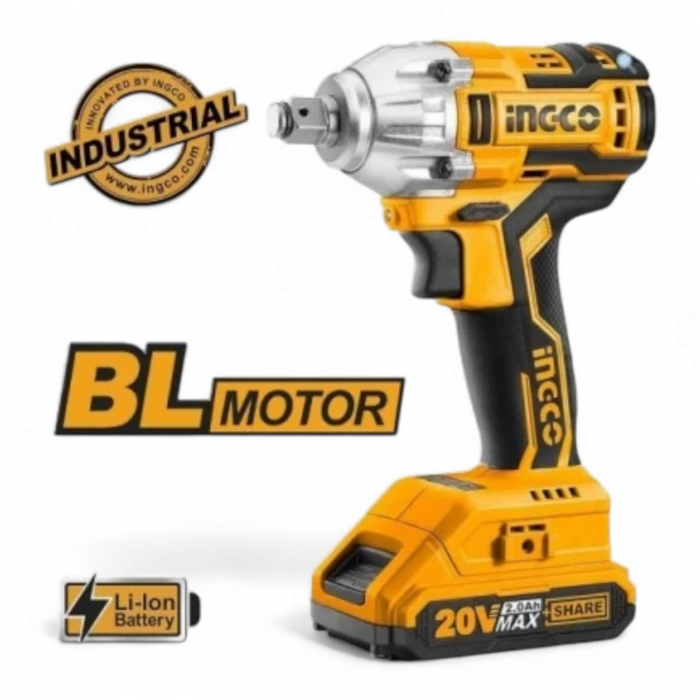 Masina de insurubat cu impact 1/2, cu 2 acumulatori si incarcator 20 V [2]
