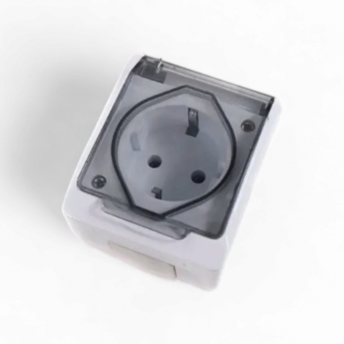 Priza simpla, aplicata, cu capac din plastic [1]
