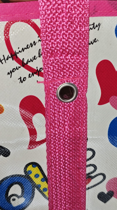 Set 2 sacose rafie,BIGBAG color pink happy,MDY,manere consolidate,buzunar lateral,fermoar dublă închidere,60X45X20 cm - MDY [3]