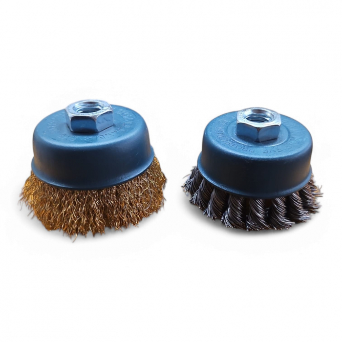 Set, perie sarma, 75mm, filet M14, pentru flex, polizor unghiular, 115mm, 125mm, 2 buc [1]