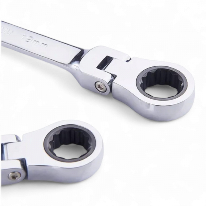 Set chei inelare, cu clichet, cu articulatie, 7 chei, 8mm, 10mm, 12mm, 13mm, 14mm, 17mm, 19mm [2]