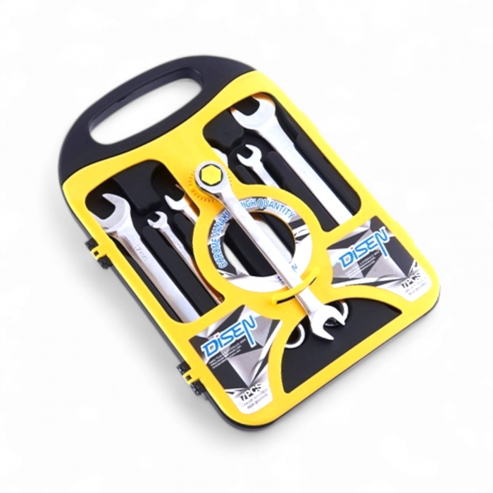 Set 7 chei inelare cu clichet, 8mm, 10mm, 12mm, 13mm, 14mm, 17mm, 19mm [1]