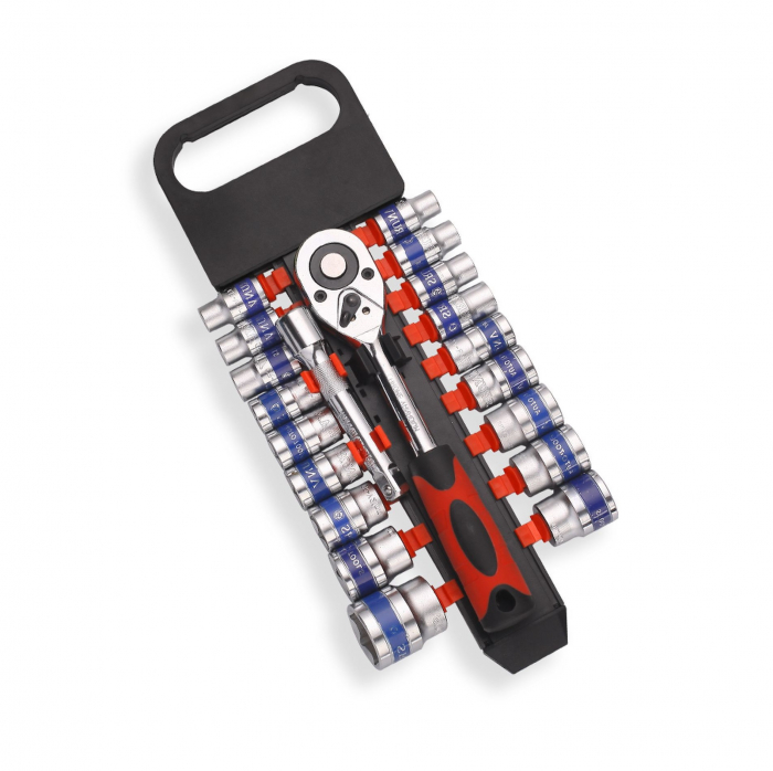 Set chei tubulare 12 colturi + antrenor cu clichet 1/2" , 10 - 32 mm, [1]