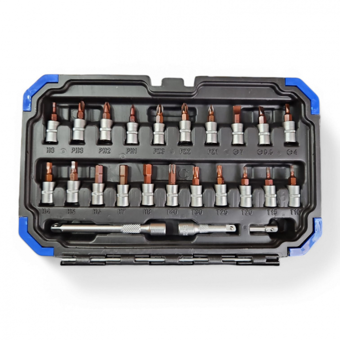 Trusa tubulare cu clichet 1/4" 52pcs Cr-Va [3]