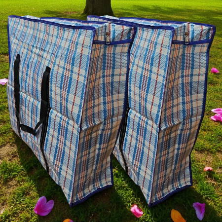 2 sacose rafie mari, cu fermoar, 60X60X20, albastru [3]