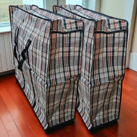 2 sacose rafie mari, cu fermoar, 60X60X20, negru [3]