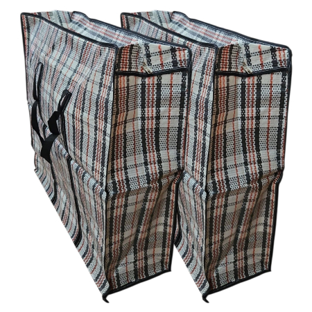 Casa si gradina - 2 sacose rafie mari, cu fermoar, 60X60X20, negru