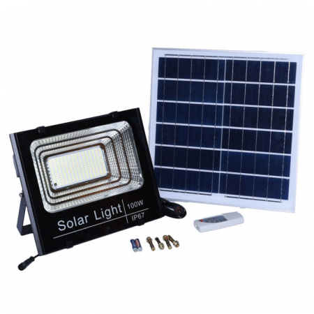 Proiector 100W cu panou solar si telecomanda [1]