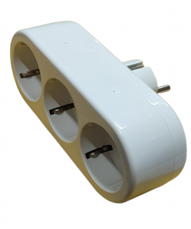 Casa si gradina - Adaptor stecher, cu inele de ceramica, cu 3 prize