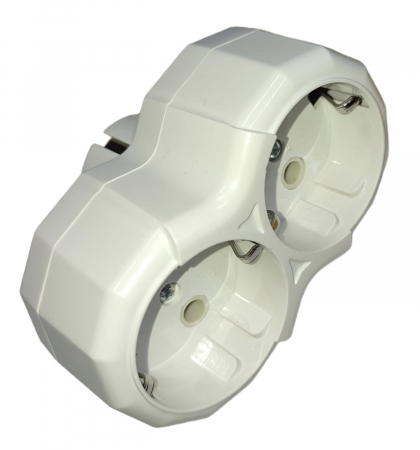 Casa si gradina - Adaptor stecher,cu inele de ceramica, cu 2 prize