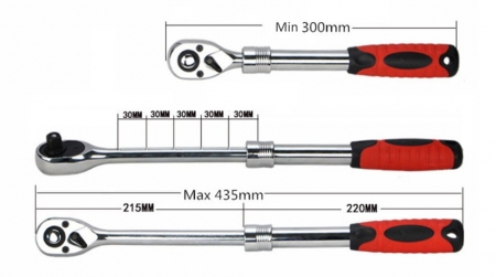 Manere chei - Antrenor cu clichet, telescopic 1/2