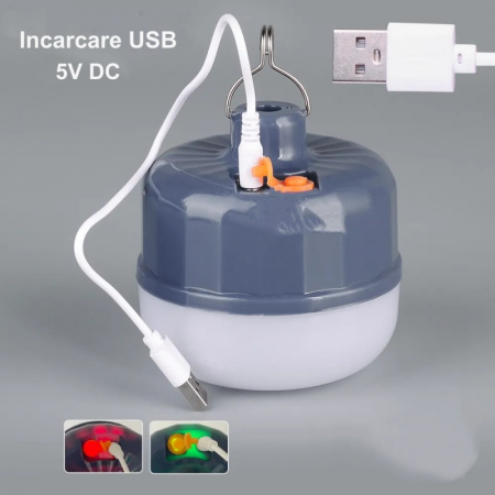 Bec LED 60W cu acumulator pentru camping [5]